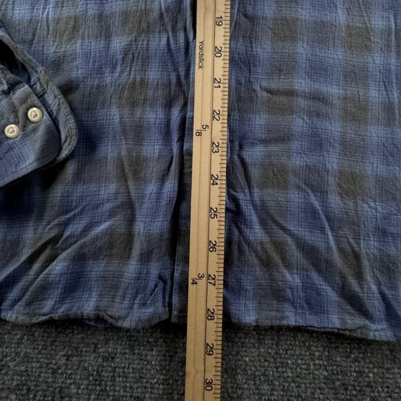 Peter Millar Soft Lightweight Button Up Shirt Men Long Sleeve Blue Gray Plaid - Picture 4 of 12